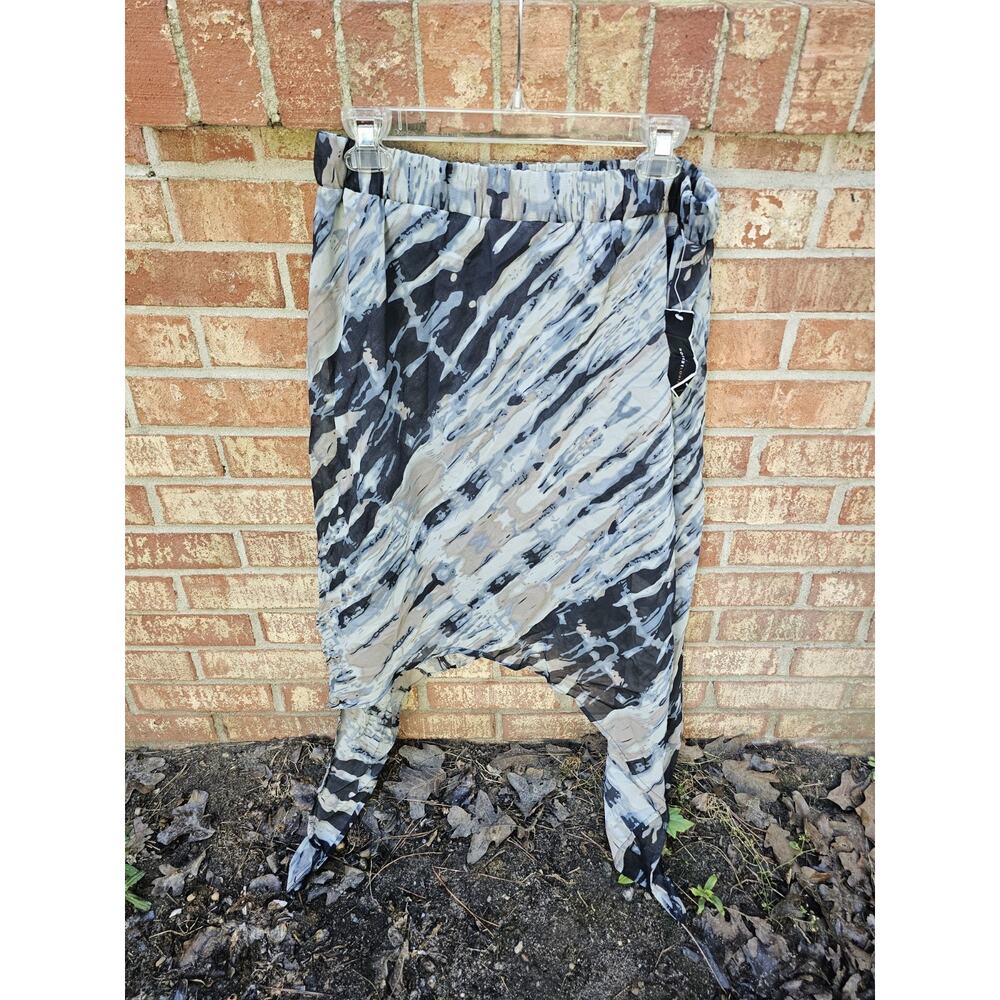 NWT ROBERT LOUIS Asymmetrical Skirt Large L Abstract Batik Boho Flowy Lagenlook